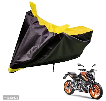 Auto Hub KTM Duke 125 Bike Cover Waterproof Original / Duke 125 Cover Waterproof / Duke 125 bike Cover / Bike Cover Duke 125 Waterproof / Duke 125 Body Cover / Bike Body Cover Duke 125 With Ultra Surface Body Protection (Black, Yellow Look)