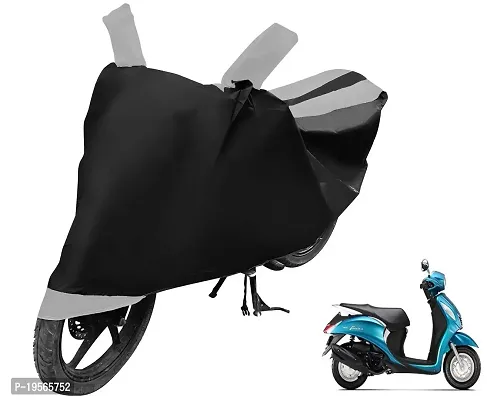 Euro Care Yamaha Fascino Bike Cover Waterproof Original / Fascino Cover Waterproof / Fascino bike Cover / Bike Cover Fascino Waterproof / Fascino Body Cover / Bike Body Cover Fascino With Ultra Surface Body Protection (Black, Silver Look)