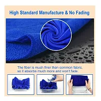 Auto Hub Microfiber Cleaning Cloths, 1 pcs 40x40 Cm 250GSM Blue Highly Absorbent, Lint and Streak Free, Multi - Purpose Wash Cloth for Kitchen, Car, Window, Stainless Steel-thumb3