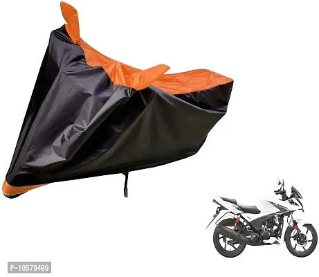 Auto Hub Hero Ignitor Bike Cover Waterproof Original / Ignitor Cover Waterproof / Ignitor bike Cover / Bike Cover Ignitor Waterproof / Ignitor Body Cover / Bike Body Cover Ignitor With Ultra Surface Body Protection (Black, Orange Look)-thumb0