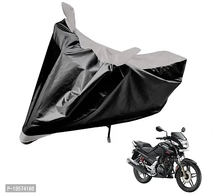 Auto Hub Hero Honda CBZ Bike Cover Waterproof Original / CBZ Cover Waterproof / CBZ bike Cover / Bike Cover CBZ Waterproof / CBZ Body Cover / Bike Body Cover CBZ With Ultra Surface Body Protection (Black, Silver Look)-thumb0