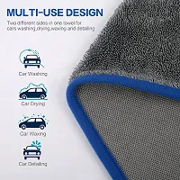 Auto Hub Heavy Microfiber Cloth for Car Cleaning and Detailing, Twiste Loop, Extra Thick Plush Microfiber Towel Lint-Free, 600 GSM (Size 60cm x 40cm)/Pack of 1, Color: Green-thumb1