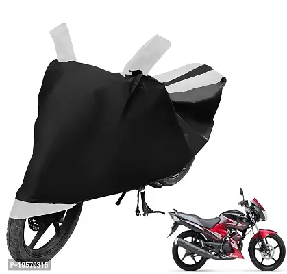 Auto Hub Yamaha SS 125 Bike Cover Waterproof Original / SS 125 Cover Waterproof / SS 125 bike Cover / Bike Cover SS 125 Waterproof / SS 125 Body Cover / Bike Body Cover SS 125 With Ultra Surface Body Protection (Black, White Look)-thumb0