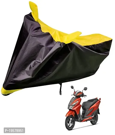 Auto Hub Honda Grazia Bike Cover Waterproof Original / Grazia Cover Waterproof / Grazia bike Cover / Bike Cover Grazia Waterproof / Grazia Body Cover / Bike Body Cover Grazia With Ultra Surface Body Protection (Black, Yellow Look)-thumb0