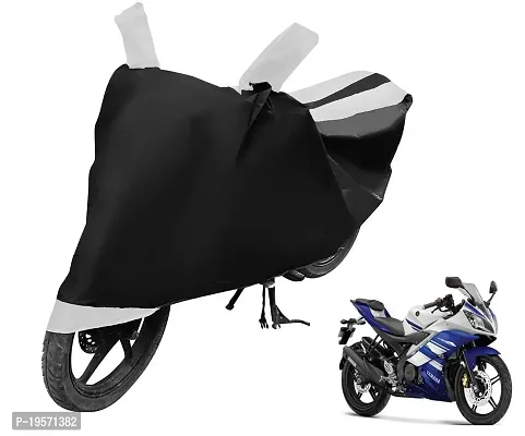 Auto Hub Yamaha R15 Bike Cover Waterproof Original / R15 Cover Waterproof / R15 bike Cover / Bike Cover R15 Waterproof / R15 Body Cover / Bike Body Cover R15 With Ultra Surface Body Protection (Black, White Look)