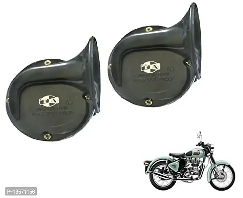 Auto Hub Trumpet Bike Horn for Royal Enfield Classic 350 - Set of Two (Black)-thumb0