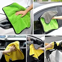 Auto Hub 500 GSM, Microfiber Double Layered Cloth 30x40 Cms 1 Piece Cloth Set, Extra Thick Microfiber Cleaning Cloths Perfect for Bike, Auto, Cars Both Interior and Exterior.-thumb3