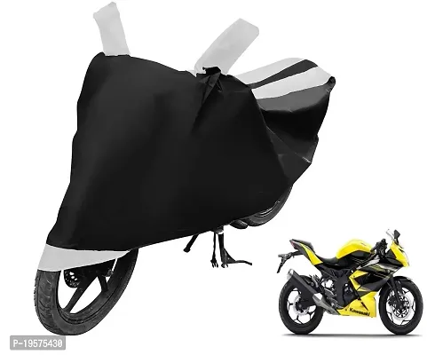 Euro Care Kawasaki Ninja 250/300/650/H2/ZX6R Bike Cover Waterproof Original / Ninja Cover Waterproof / Ninja bike Cover / Bike Cover Ninja Waterproof / Ninja Body Cover / Bike Body Cover Ninja With Ultra Surface Body Protection (Black, White Look)