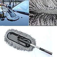 Auto Hub Microfiber Car Duster Exterior Interior Cleaner Cleaning Kit with Long Retractable Handle to Trap Dust and Pollen for Car Bike RV Boats or Home use-thumb1