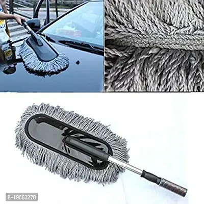 Auto Hub Microfiber Car Duster Exterior Interior Cleaner Cleaning Kit with Long Retractable Handle to Trap Dust and Pollen for Car Bike RV Boats or Home use-thumb2