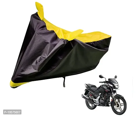 Auto Hub Hero Honda CBZ Bike Cover Waterproof Original / CBZ Cover Waterproof / CBZ bike Cover / Bike Cover CBZ Waterproof / CBZ Body Cover / Bike Body Cover CBZ With Ultra Surface Body Protection (Black, Yellow Look)-thumb0