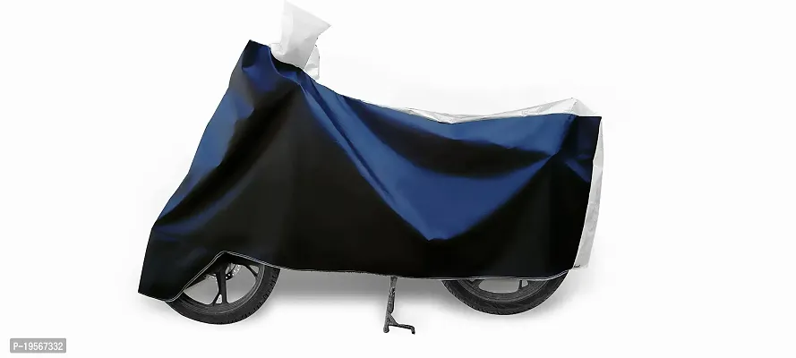 Auto Hub Bajaj Pulsar 150 Bike Cover Waterproof Original / Pulsar 150 Cover Waterproof / Pulsar 150 bike Cover / Bike Cover Pulsar 150 Waterproof / Pulsar 150 Body Cover / Bike Body Cover Pulsar 150 With Ultra Surface Body Protection (Navy, Silver Look)