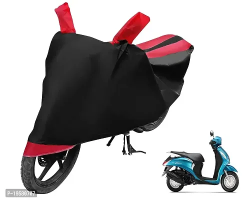 Euro Care Yamaha Fascino Bike Cover Waterproof Original / Fascino Cover Waterproof / Fascino bike Cover / Bike Cover Fascino Waterproof / Fascino Body Cover / Bike Body Cover Fascino With Ultra Surface Body Protection (Black, Red Look)