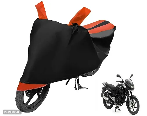 Auto Hub Bajaj Pulsar 150 Bike Cover Waterproof Original / Pulsar 150 Cover Waterproof / Pulsar 150 bike Cover / Bike Cover Pulsar 150 Waterproof / Pulsar 150 Body Cover / Bike Body Cover Pulsar 150 With Ultra Surface Body Protection (Black, Orange Look)