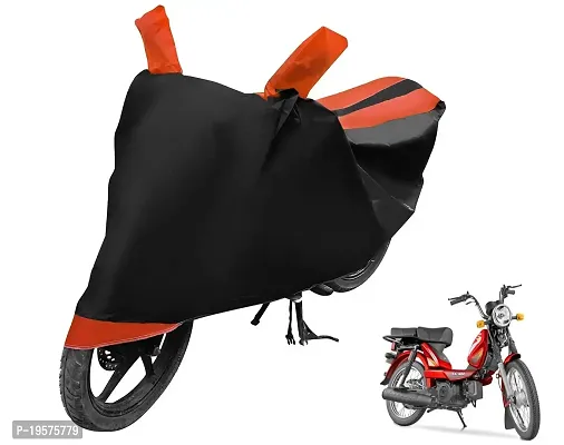 Auto Hub TVS Super XL Bike Cover Waterproof Original / Super XL Cover Waterproof / Super XL bike Cover / Bike Cover Super XL Waterproof / Super XL Body Cover / Bike Body Cover Super XL With Ultra Surface Body Protection (Black, Orange Look)