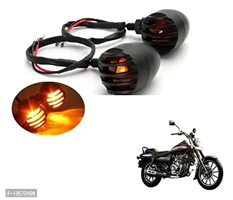 Auto Hub Metallic Bike Indicator Lamp for Bajaj Avenger 150 Street - Pack of Two, LED