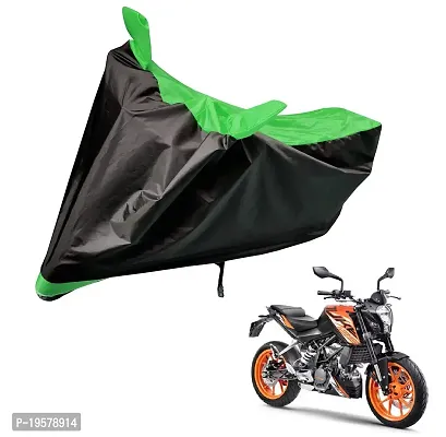 Auto Hub KTM Duke 125 Bike Cover Waterproof Original / Duke 125 Cover Waterproof / Duke 125 bike Cover / Bike Cover Duke 125 Waterproof / Duke 125 Body Cover / Bike Body Cover Duke 125 With Ultra Surface Body Protection (Black, Green Look)-thumb0