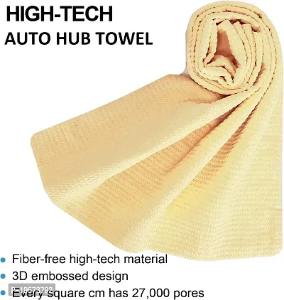 Auto Hub 3D Chamois Cloth - Ultimate Car Cloth for Car Drying - Super Absorbent Chamois Towel for Fast Drying of Your Car, Bike or Truck - Scratch and Lint-Free for a Spotless Shine-thumb2