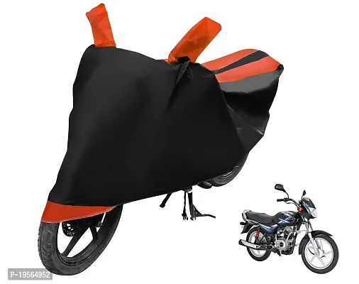 Auto Hub Bajaj CT 100 Bike Cover Waterproof Original / CT 100 Cover Waterproof / CT 100 bike Cover / Bike Cover CT 100 Waterproof / CT 100 Body Cover / Bike Body Cover CT 100 With Ultra Surface Body Protection (Black, Orange Look)-thumb0