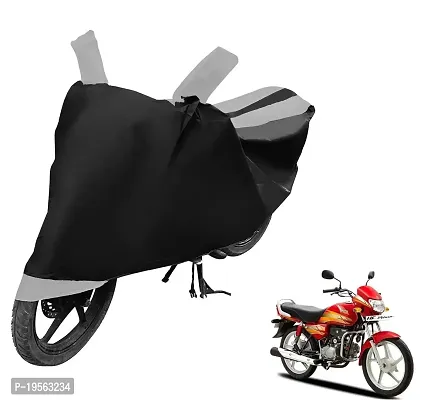 Auto Hub Hero HF Deluxe Bike Cover Waterproof Original / HF Deluxe Cover Waterproof / HF Deluxe bike Cover / Bike Cover HF Deluxe Waterproof / HF Deluxe Body Cover / Bike Body Cover HF Deluxe With Ultra Surface Body Protection (Black, Silver Look)-thumb0