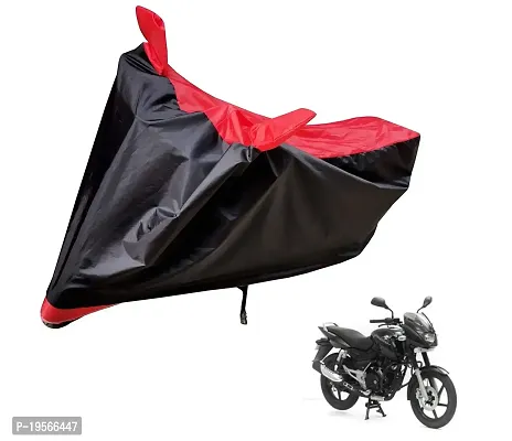 Auto Hub Bajaj Pulsar 180 Bike Cover Waterproof Original / Pulsar 180 Cover Waterproof / Pulsar 180 bike Cover / Bike Cover Pulsar 180 Waterproof / Pulsar 180 Body Cover / Bike Body Cover Pulsar 180 With Ultra Surface Body Protection (Black, Red Look)-thumb0