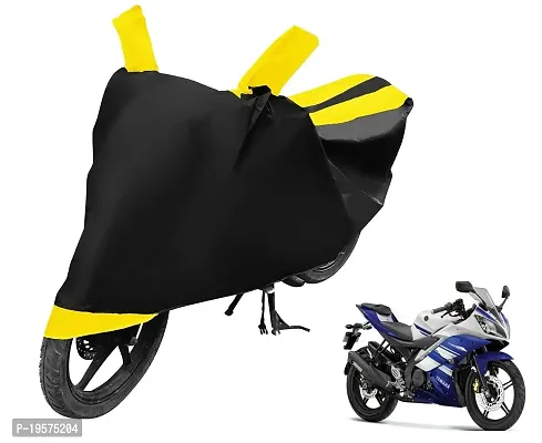 Auto Hub Yamaha R15 Bike Cover Waterproof Original / R15 Cover Waterproof / R15 bike Cover / Bike Cover R15 Waterproof / R15 Body Cover / Bike Body Cover R15 With Ultra Surface Body Protection (Black, Yellow Look)