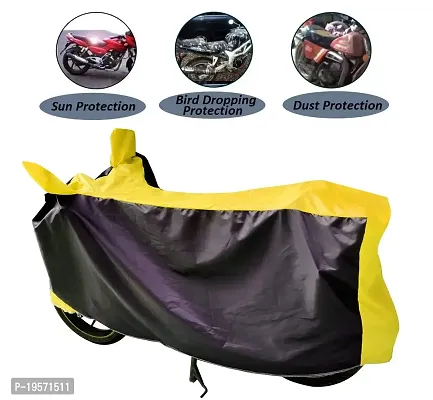 Auto Hub Honda Activa 125 Bike Cover Waterproof Original / Activa 125 Cover Waterproof / Activa 125 bike Cover / Bike Cover Activa 125 Waterproof / Activa 125 Body Cover / Bike Body Cover Activa 125 With Ultra Surface Body Protection (Black, Yellow Look)-thumb3