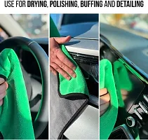 Auto Hub Heavy Microfiber Cloth for Car Cleaning and Detailing, Double Sided, Microfiber Towel for Car  Bike,Super Soft Car Wash Cloth, 600 GSM (Size 40cm x 40cm) Pack of 1, Color: Green-thumb3