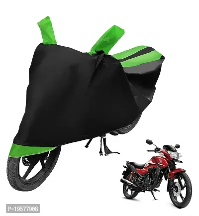 Auto Hub Honda SP 125 Bike Cover Waterproof Original / SP 125 Cover Waterproof / SP 125 bike Cover / Bike Cover SP 125 Waterproof / SP 125 Body Cover / Bike Body Cover SP 125 With Ultra Surface Body Protection (Black, Green Look)-thumb0