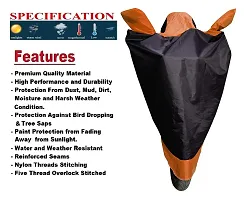 Auto Hub Waterproof Bike Body Cover Compatible with TVS Jupiter -(Fabric:-Polyester, Color:-Black/Orange)-thumb2