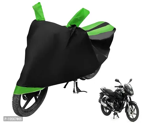 Auto Hub Bajaj Pulsar 150 Bike Cover Waterproof Original / Pulsar 150 Cover Waterproof / Pulsar 150 bike Cover / Bike Cover Pulsar 150 Waterproof / Pulsar 150 Body Cover / Bike Body Cover Pulsar 150 With Ultra Surface Body Protection (Black, Green Look)