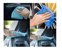 Auto Hub Microfiber Cleaning Cloths, 1 pcs 40x40 Cm 250GSM Blue Highly Absorbent, Lint and Streak Free, Multi - Purpose Wash Cloth for Kitchen, Car, Window, Stainless Steel-thumb1