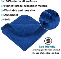 Auto Hub Microfiber Cleaning Cloths, 1 pcs 40x40 Cm 250GSM Blue Highly Absorbent, Lint and Streak Free, Multi - Purpose Wash Cloth for Kitchen, Car, Window, Stainless Steel-thumb2