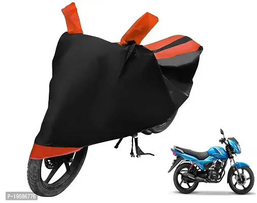 Auto Hub TVS Victor New Bike Cover Waterproof Original / Victor New Cover Waterproof / Victor New bike Cover / Bike Cover Victor New Waterproof / Victor New Body Cover / Bike Body Cover Victor New With Ultra Surface Body Protection (Black, Orange Look)