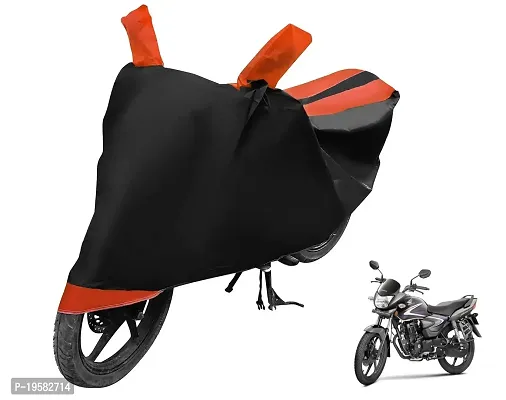 Auto Hub Honda CB Shine Bike Cover Waterproof Original / CB Shine Cover Waterproof / CB Shine bike Cover / Bike Cover CB Shine Waterproof / CB Shine Body Cover / Bike Body Cover CB Shine With Ultra Surface Body Protection (Black, Orange Look)