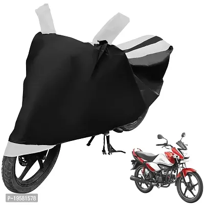 Auto Hub Hero Splendor i Bike Cover Waterproof Original / Splendor i Cover Waterproof / Splendor i bike Cover / Bike Cover Splendor i Waterproof / Splendor i Body Cover / Bike Body Cover Splendor i With Ultra Surface Body Protection (Black, White Look)