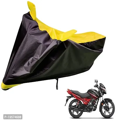 Auto Hub Hero Glamour Bike Cover Waterproof Original / Glamour Cover Waterproof / Glamour bike Cover / Bike Cover Glamour Waterproof / Glamour Body Cover / Bike Body Cover Glamour With Ultra Surface Body Protection (Black, Yellow Look)-thumb0