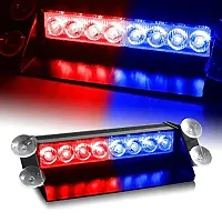 Auto Hub Car 8 LEDs Red Blue Police Flashing Light for Cars-thumb1