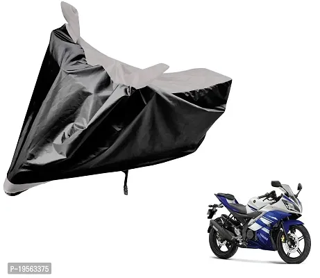 Auto Hub Yamaha R15 Bike Cover Waterproof Original / R15 Cover Waterproof / R15 bike Cover / Bike Cover R15 Waterproof / R15 Body Cover / Bike Body Cover R15 With Ultra Surface Body Protection (Black, Silver Look)