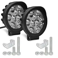 Auto Hub 9 LED 27W Anti Fog White Spot Light Auxiliary Light with Switch for Bikes  Scooty - Pack of Two-thumb1