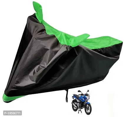 Auto Hub Bajaj XCD 125 Bike Cover Waterproof Original / XCD 125 Cover Waterproof / XCD 125 bike Cover / Bike Cover XCD 125 Waterproof / XCD 125 Body Cover / Bike Body Cover XCD 125 With Ultra Surface Body Protection (Black, Green Look)-thumb0