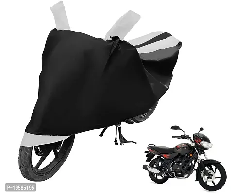 Auto Hub Bajaj Discover Bike Cover Waterproof Original / Discover Cover Waterproof / Discover bike Cover / Bike Cover Discover Waterproof / Discover Body Cover / Bike Body Cover Discover With Ultra Surface Body Protection (Black, White Look)