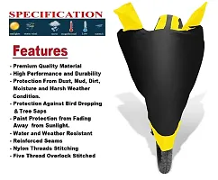 Auto Hub Vespa Piaggio Bike Cover Waterproof Original / Piaggio Cover Waterproof / Piaggio bike Cover / Bike Cover Piaggio Waterproof / Piaggio Body Cover / Bike Body Cover Piaggio With Ultra Surface Body Protection (Black, Yellow Look)-thumb4