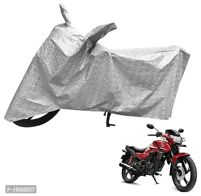 Auto Hub Honda SP 125 Bike Cover Waterproof Original / SP 125 Cover Waterproof / SP 125 bike Cover / Bike Cover SP 125 Waterproof / SP 125 Body Cover / Bike Body Cover SP 125 With Ultra Surface Body Protection (Checked Silver Look)
