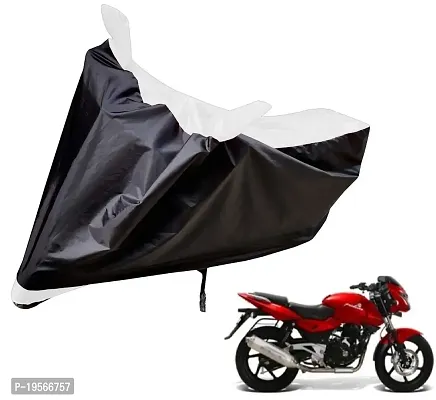 Auto Hub Bajaj Pulsar 200 Bike Cover Waterproof Original / Pulsar 200 Cover Waterproof / Pulsar 200 bike Cover / Bike Cover Pulsar 200 Waterproof / Pulsar 200 Body Cover / Bike Body Cover Pulsar 200 With Ultra Surface Body Protection (Black, White Look)