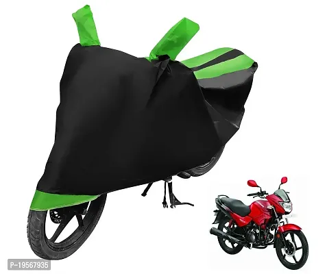 Auto Hub Hero Glamour Fi Bike Cover Waterproof Original / Glamour Fi Cover Waterproof / Glamour Fi bike Cover / Bike Cover Glamour Fi Waterproof / Glamour Fi Body Cover / Bike Body Cover Glamour Fi With Ultra Surface Body Protection (Black, Green Look)