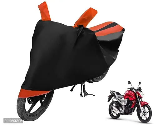 Auto Hub Yamaha FZ Bike Cover Waterproof Original/FZ Cover Waterproof/FZ Bike Cover/Bike Cover FZ Waterproof/FZ Body Cover/Bike Body Cover FZ with Ultra Surface Body Protection (Black, Orange Look)-thumb0