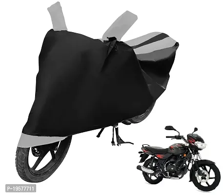 Auto Hub Bajaj Discover Bike Cover Waterproof Original / Discover Cover Waterproof / Discover bike Cover / Bike Cover Discover Waterproof / Discover Body Cover / Bike Body Cover Discover With Ultra Surface Body Protection (Black, Silver Look)