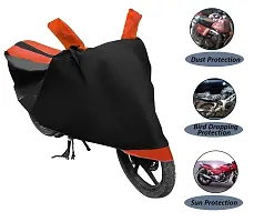 Auto Hub Waterproof Bike Body Cover for Honda Dio - Black/Orange (Fabric:-Polyester)-thumb3