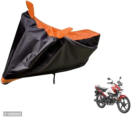 Auto Hub Hero Splendor i Bike Cover Waterproof Original / Splendor i Cover Waterproof / Splendor i bike Cover / Bike Cover Splendor i Waterproof / Splendor i Body Cover / Bike Body Cover Splendor i With Ultra Surface Body Protection (Black, Orange Look)